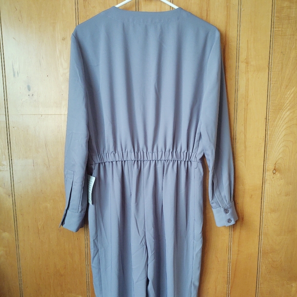 charles henry women's jumpsuit Gray V-neck | button down size XS - Picture 5 of 13